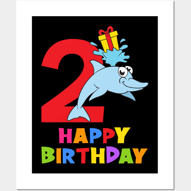 2nd Birthday Party 2 Year Old 2 Years Wall Art by KidsBirthdayPartyShirts